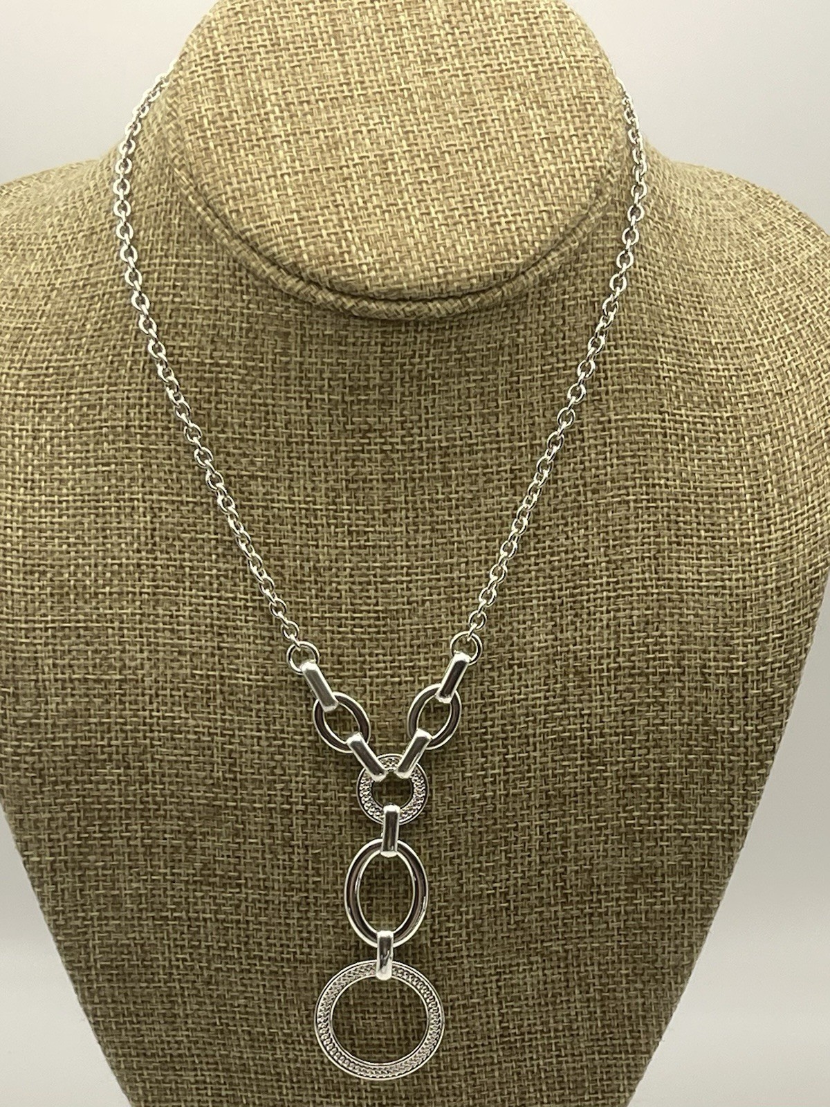 Swarovski Silver Tone Rhodium Finish necklace 16”