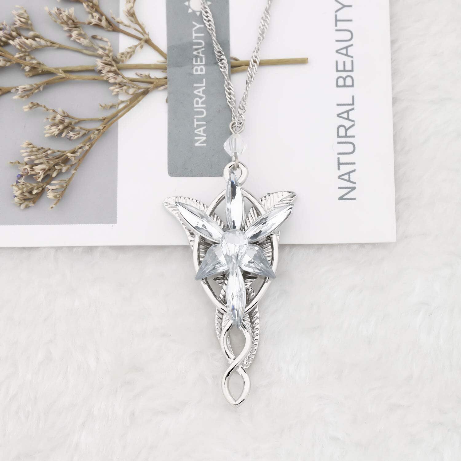 Arwen Evenstar Necklace Elvish Pendant Cosplay Jewelry Gift for Women Girls Men