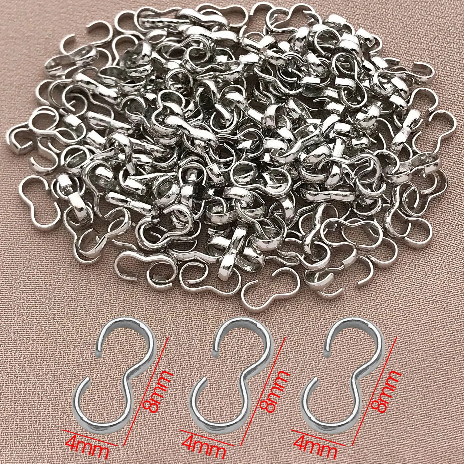 Mix 10/20Pcs 18K Copper Plated Genuine Golden Thick Silvery Open 3-Character Buc
