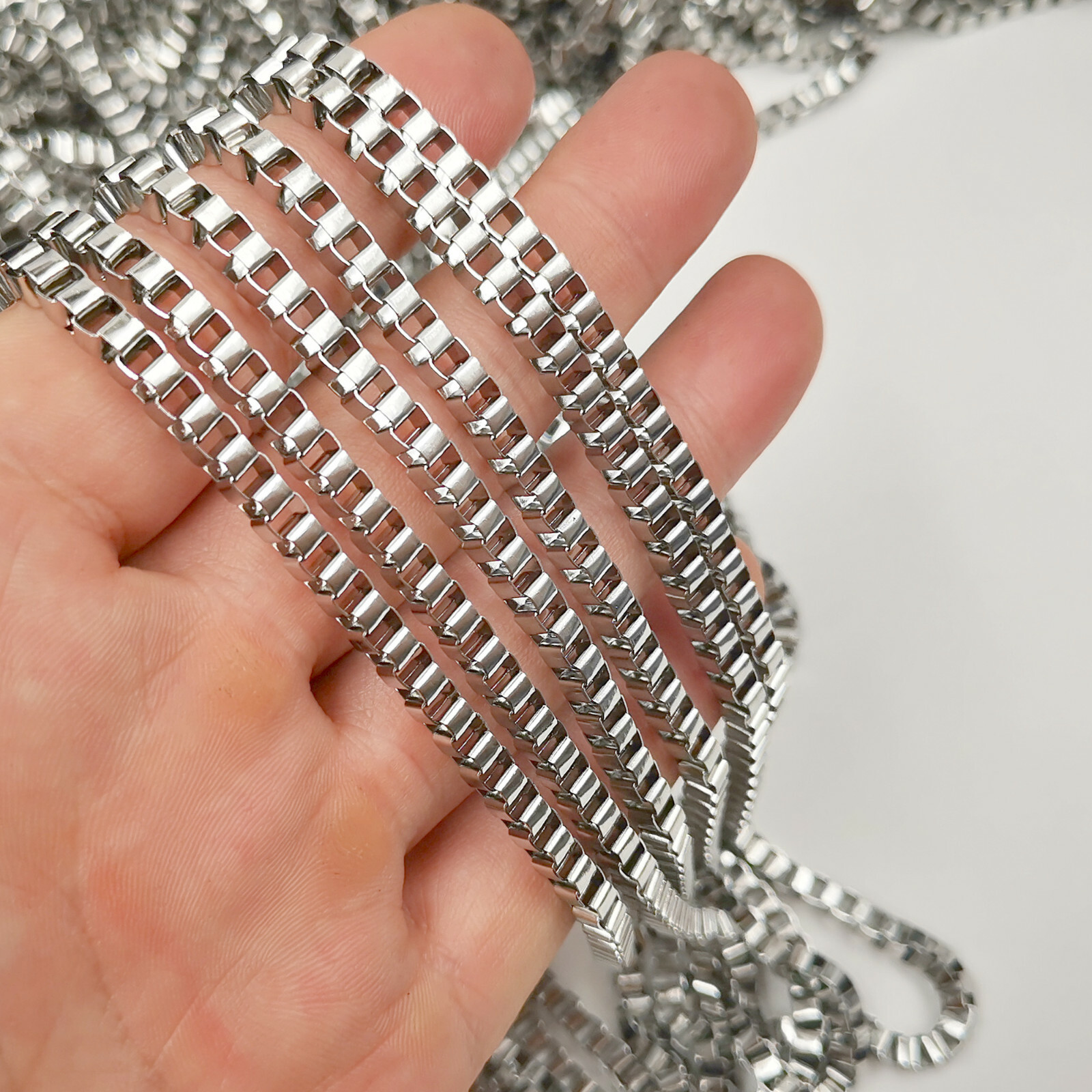 Box chain rare 4mm Venetian stainless steel DIY necklace bracelet Anklet 3/5/10M