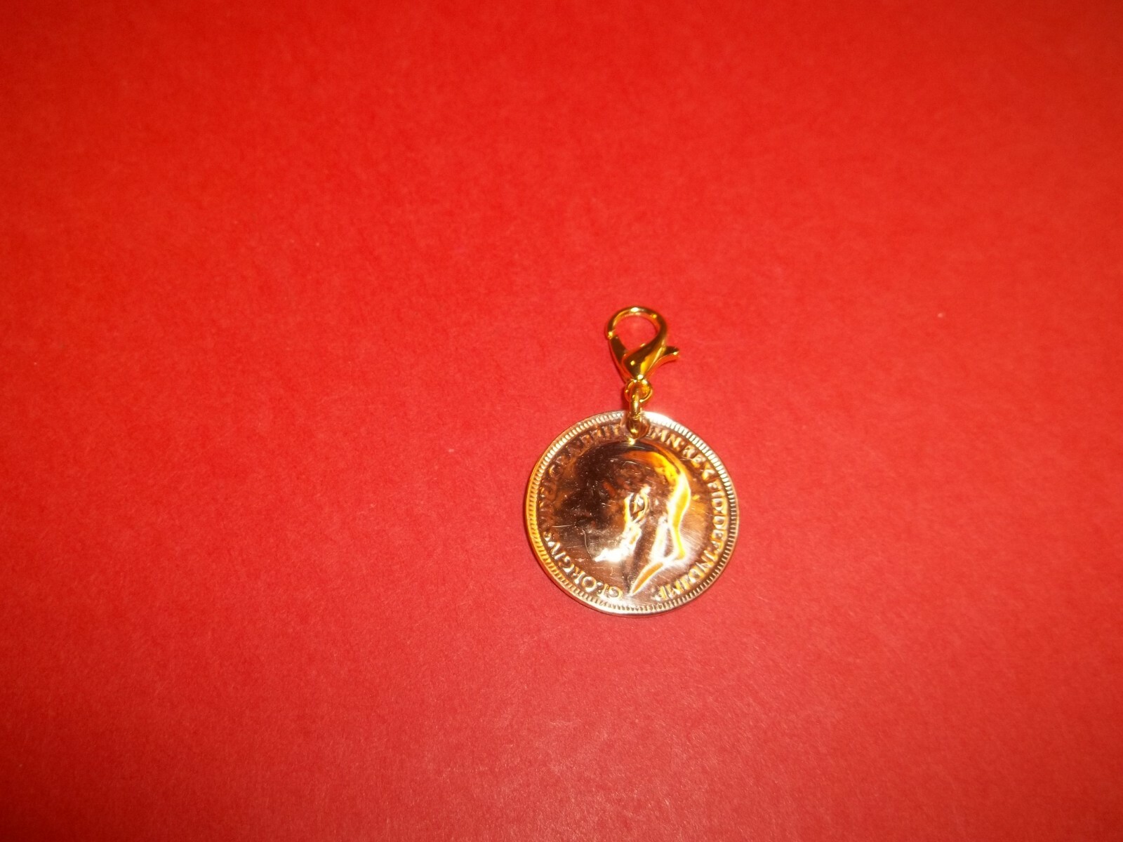 FARTHING COIN – BRITANNIA – HIGHLY POLISHED PENDANT / CHARM – 1913 to 1936