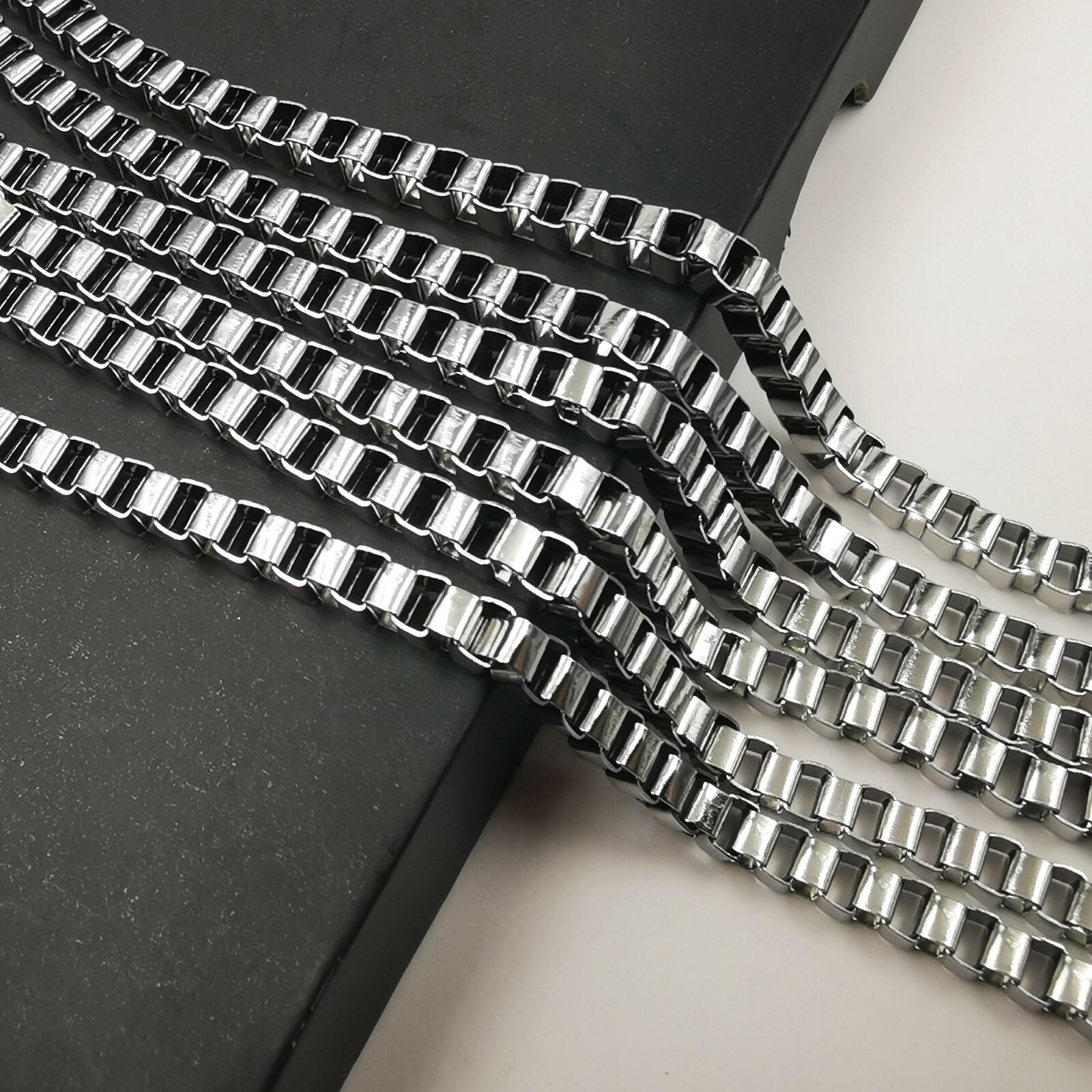 Box chain rare 4mm Venetian stainless steel DIY necklace bracelet Anklet 3/5/10M