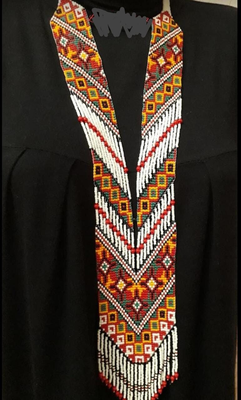 Handmade Necklace Seed Bead Boho American Style Nativ Beaded Multi Strand