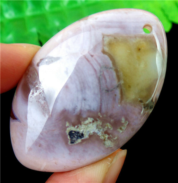 47x30x7mm Natural Cherry Blossom Agate Crystal Marquise Pendant Bead EA85163