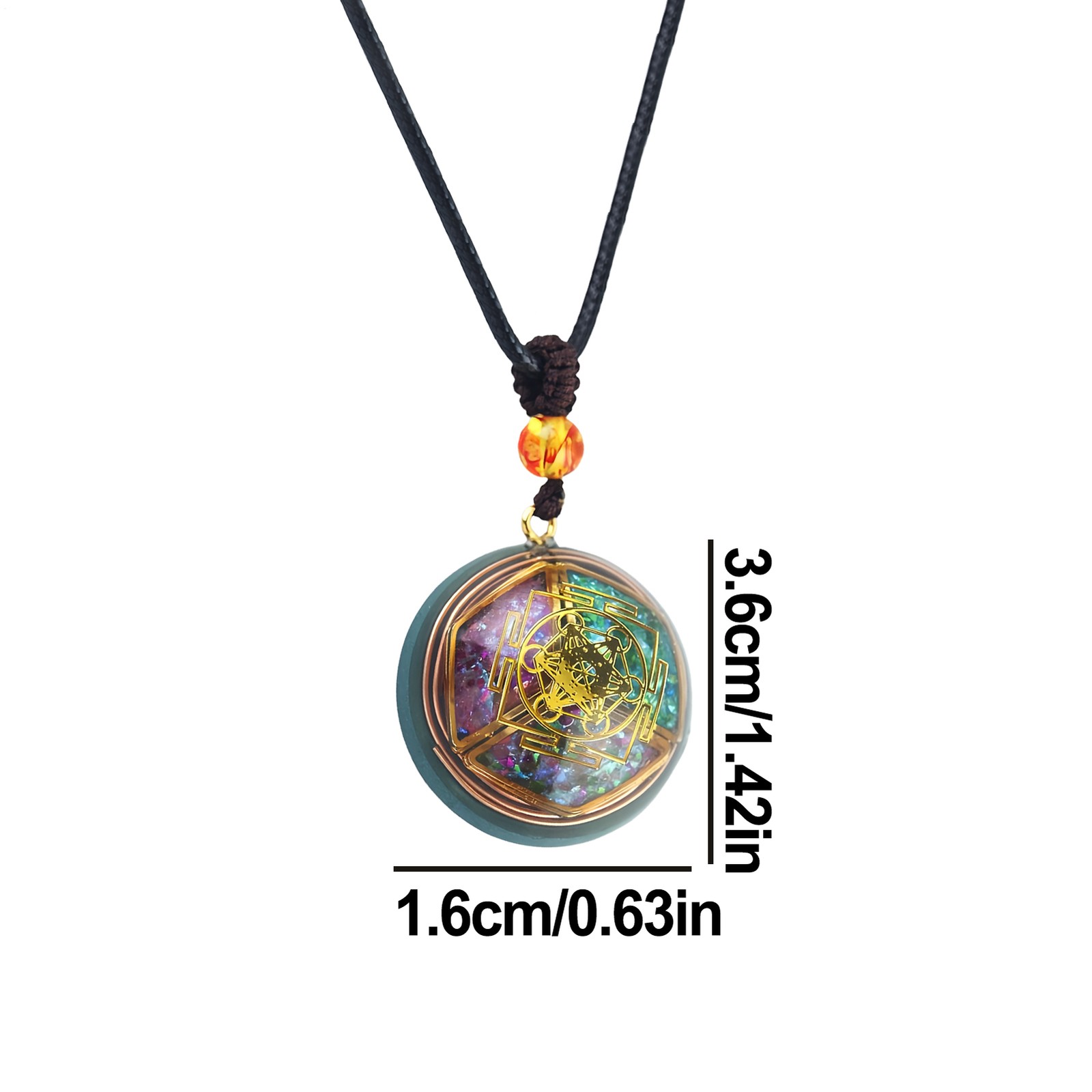 Magical Energy Amulet Necklace Spiritual Protection Crystal Pendant Necklace