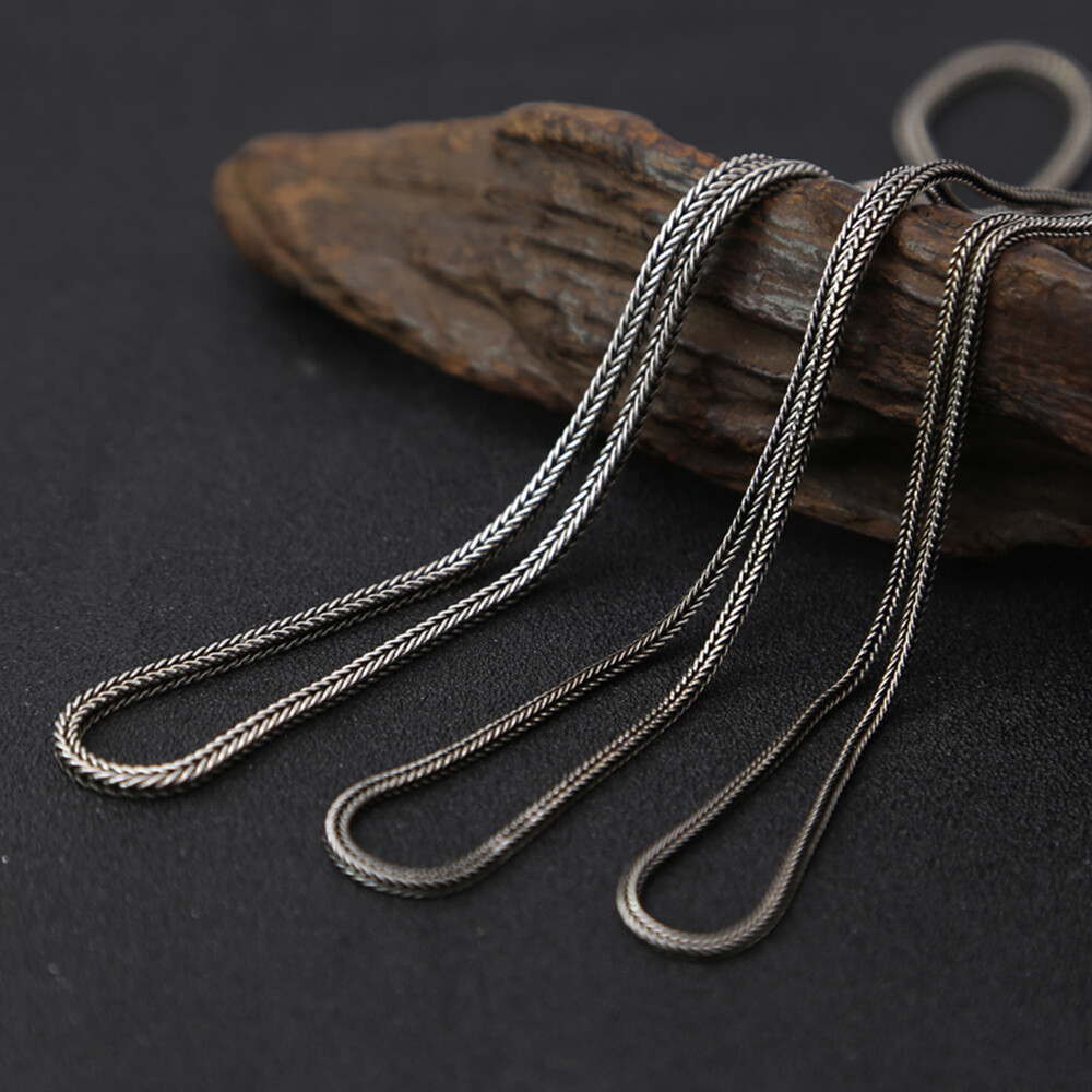 Real 925 Sterling Silver Necklace Wheat Link Chain 1.5mm 2mm 2.8mm 17.7″ – 29.5″