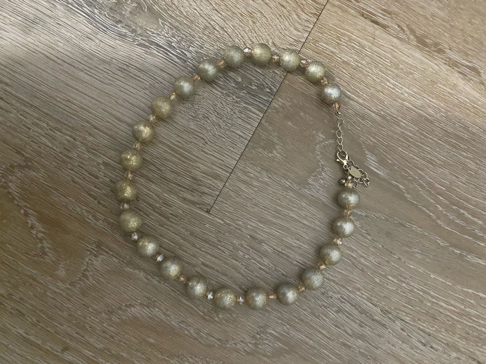 C Logo Gold-Tone Metallic Bead Statement Necklace