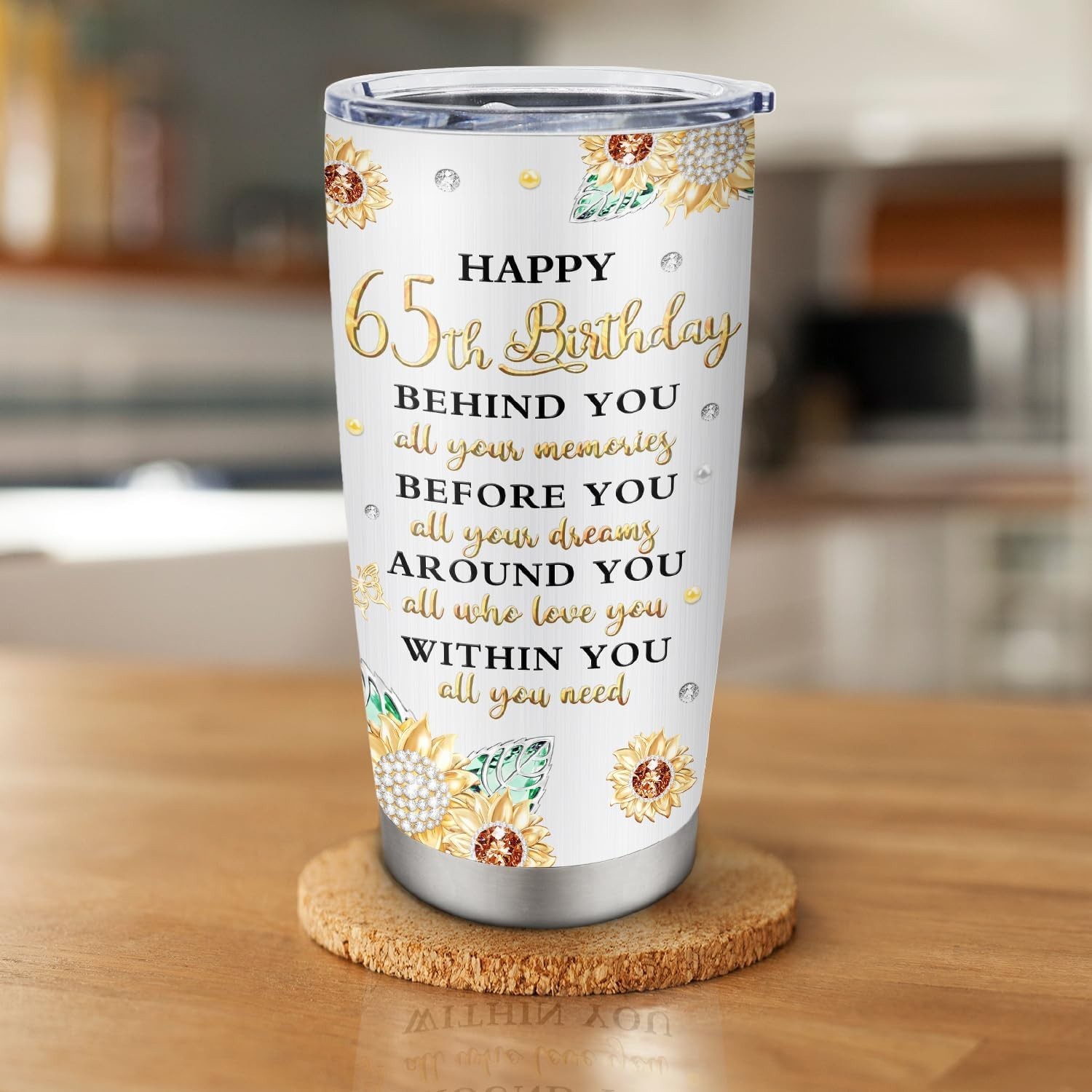 Elegant Insulated Stainless Steel Tumbler 20oz – Perfect 65th Birthday Gift
