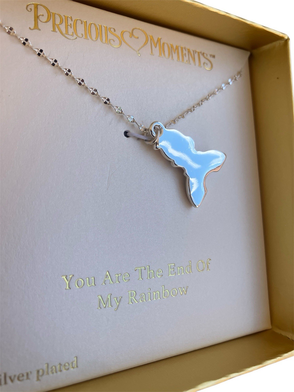 Precious Moments Fine Silver Plated Angel Rainbow Pendant Necklace