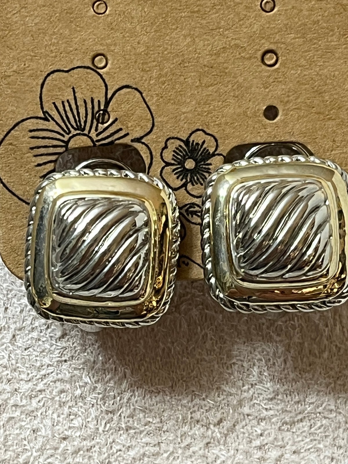 Two-Tone Silver and Gold Tone Necklace with Matching Earrings Set