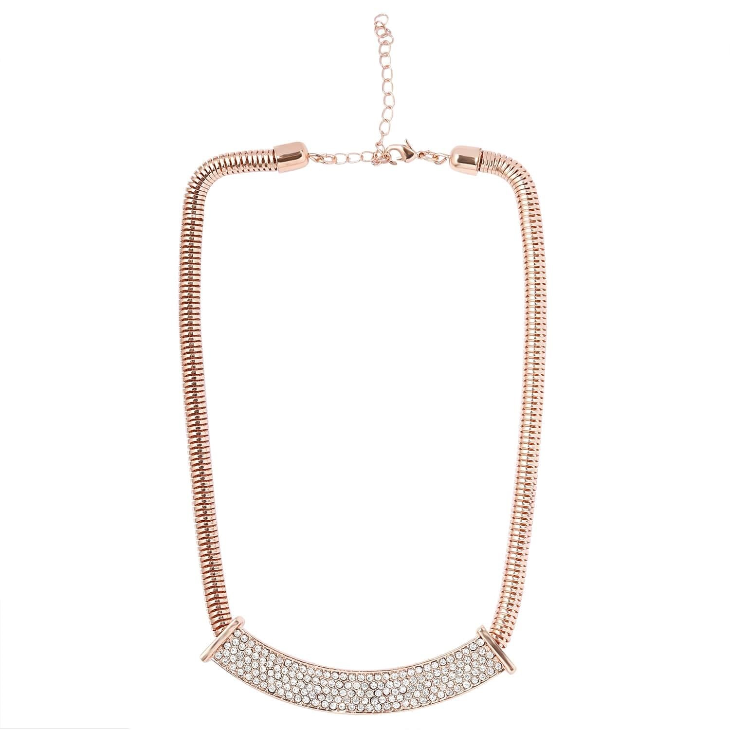 White Glass Statement Necklace Fashion Jewelry Gift for Women Size 17-20″