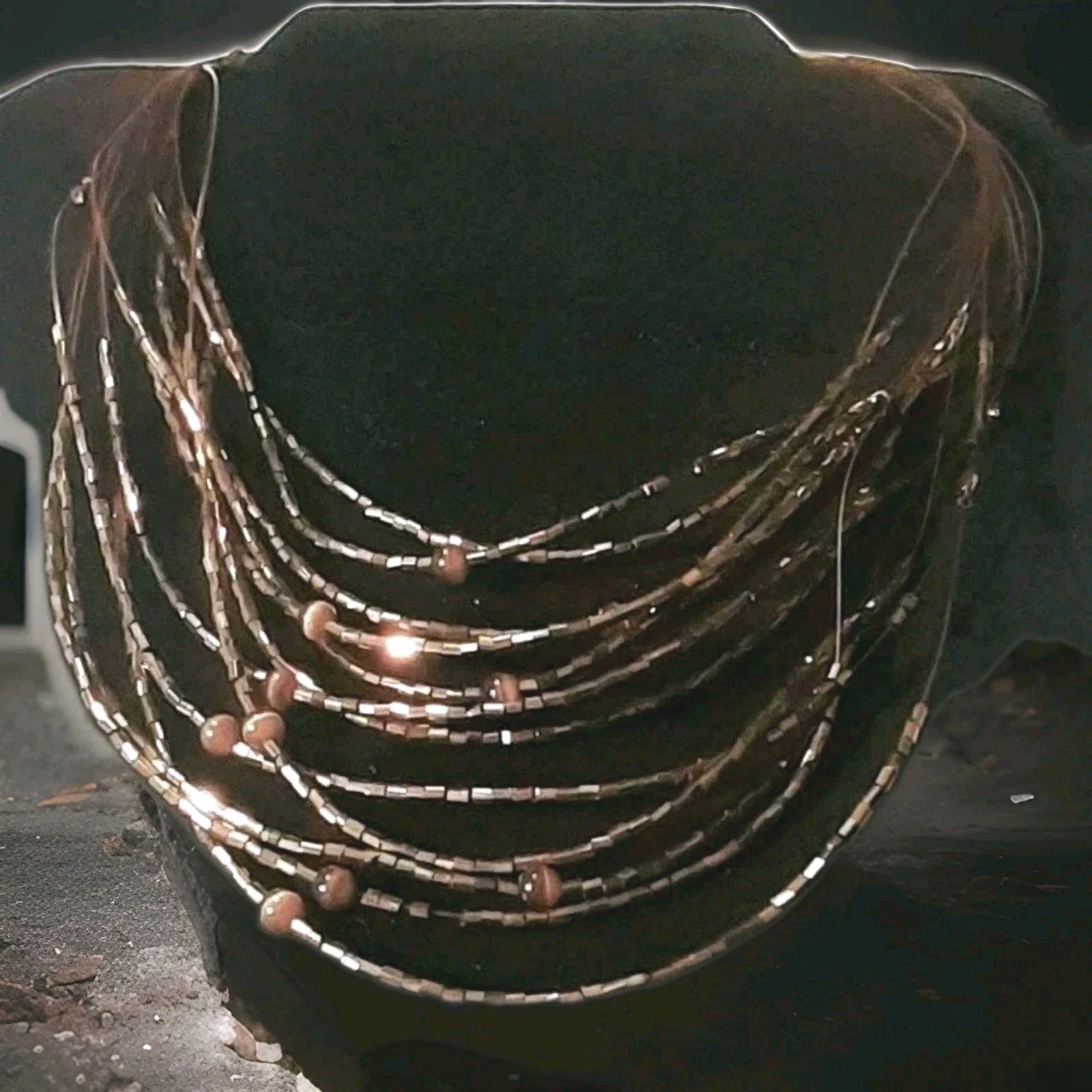 New Necklace Beaded Invisible Floating Necklace Various Copper Colors 16” – 19″