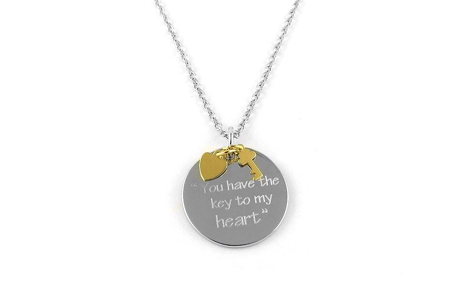 925 Sterling Silver ” You Have The Key To My Heart ” Pendant Necklace 18″ – Gift