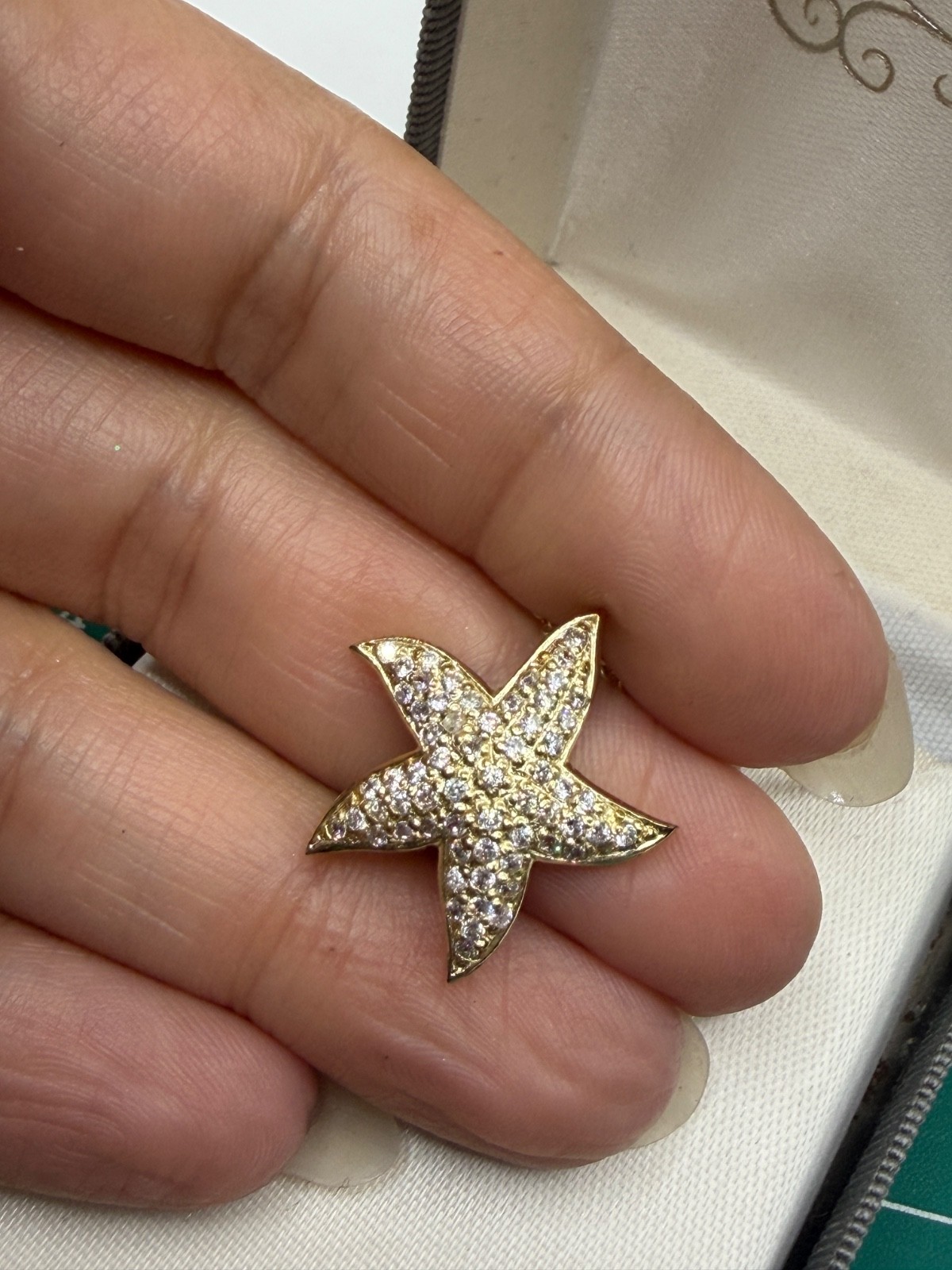 925 Sterling Silver Starfish Pendant Necklace and Stud Earring Set Vermeil