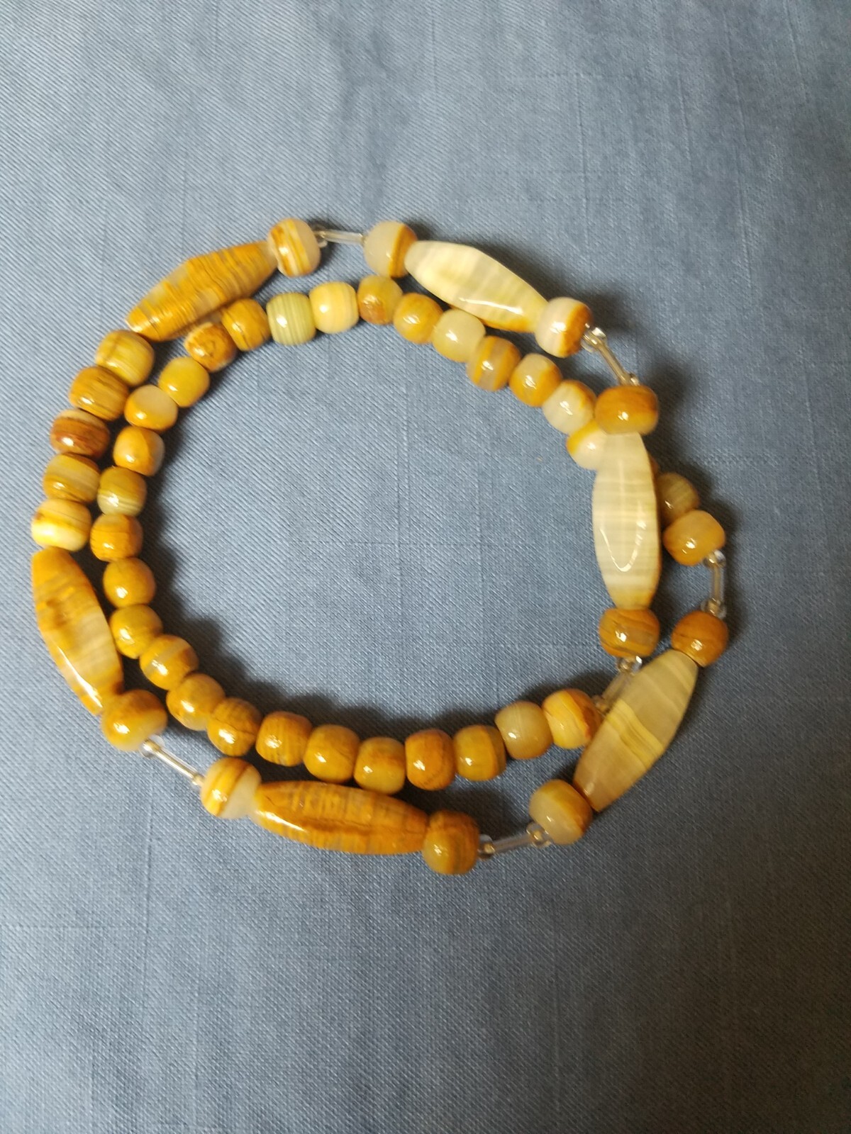 Beautiful 25″ Beaded Necklace Earthtone Colors With Accents