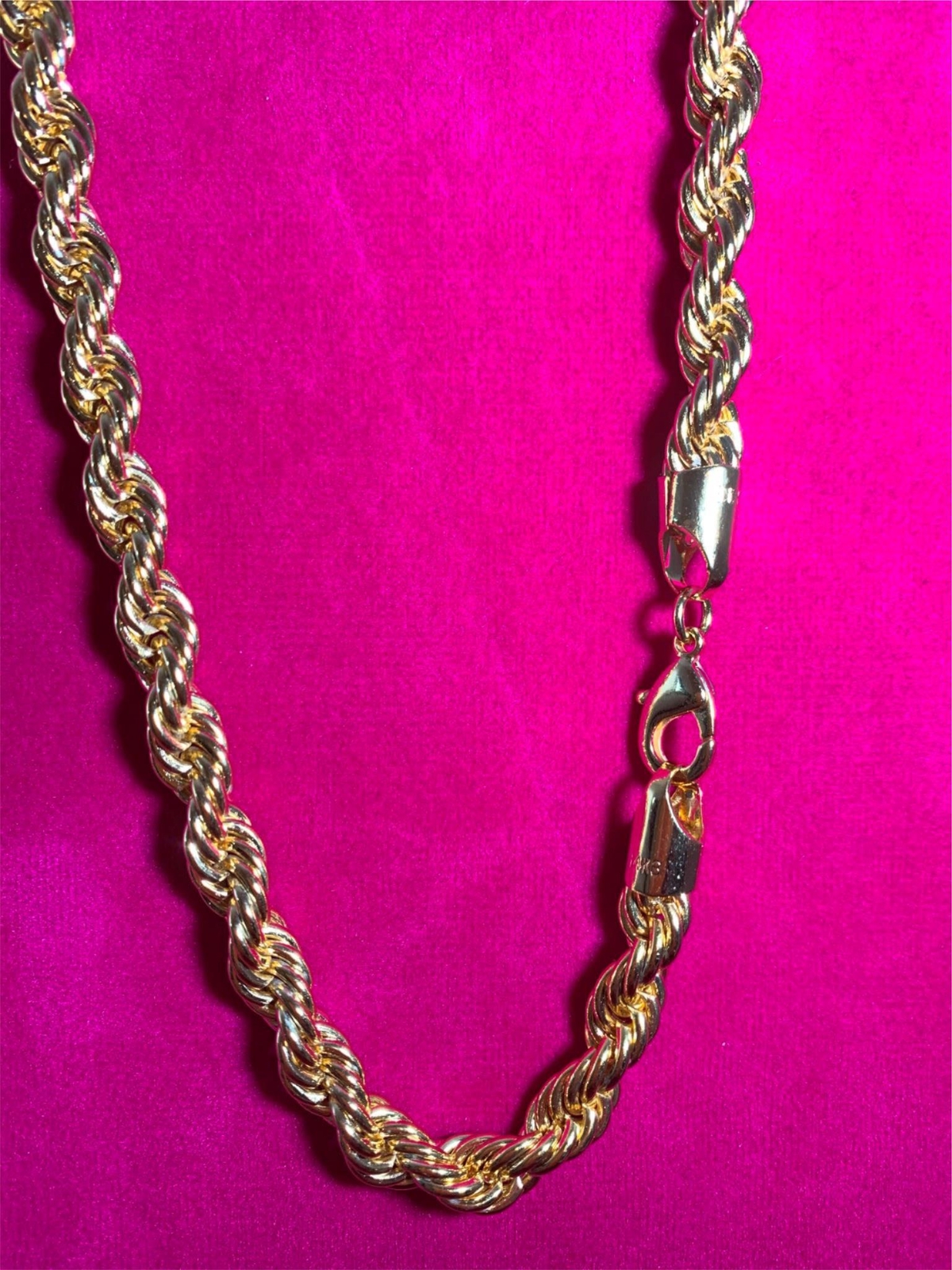 36 INCH 14kt GOLD PLATED 7mm ROPE RUN DMC HIP HOP CHAIN NECKLACE