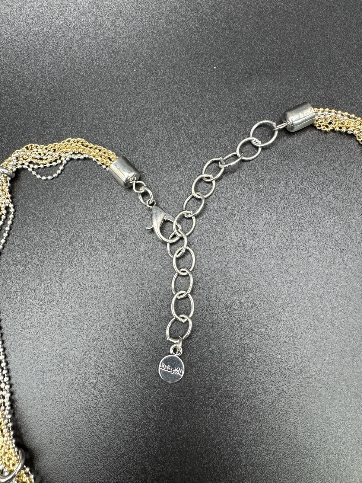 Ruby Rd Two Tone Multi Strand Reactive Pendant Necklace 24” Metal Glass