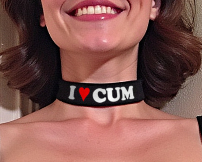 I Love Cum Choker Collar Faux Leather Plus Size Necklace