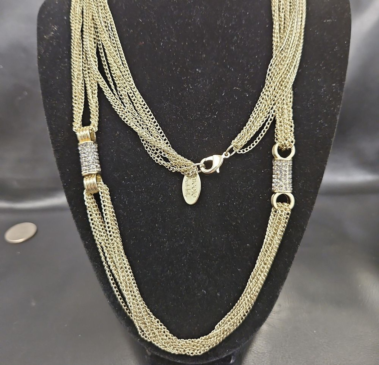 Nicole Miller Gold-Tone Layered Chain Necklace with Pave Accents