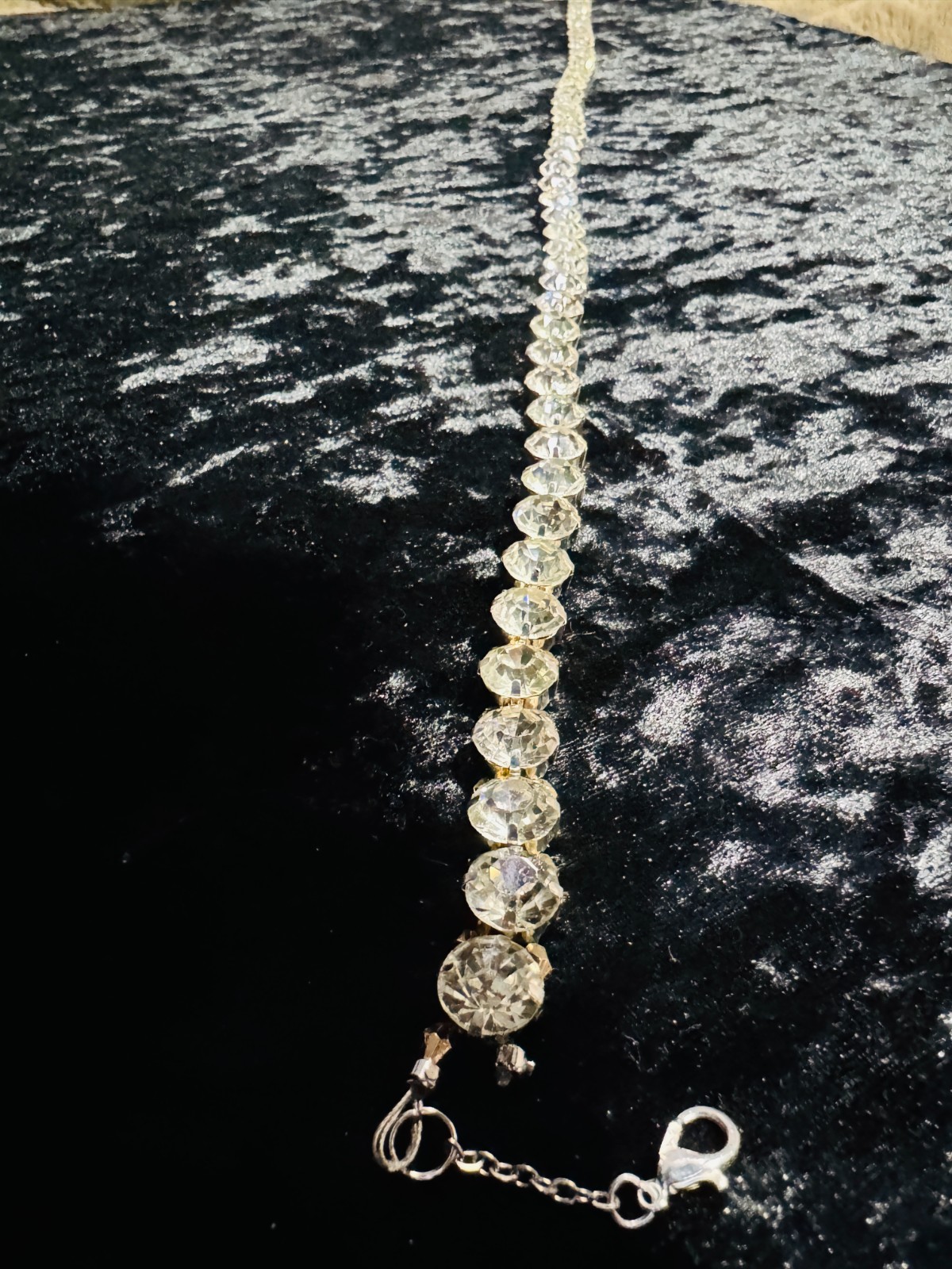 Tennis Necklace Chain White Colorless Rhinestone Silver Gold Round 10 m 24.5 in