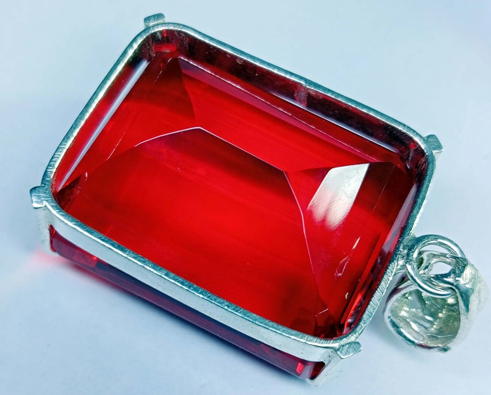 Natural Emerald Cut 135+ Ct Pendant Red Topaz Loose Gemstone Certified PD028