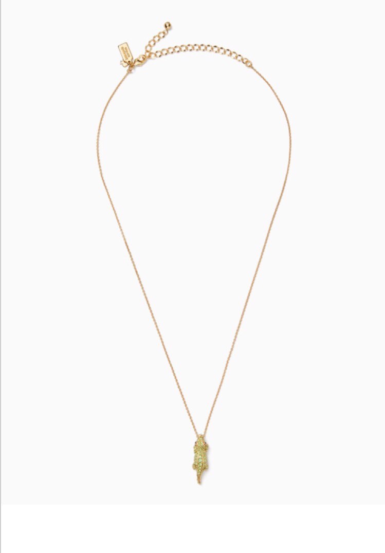 KATE SPADE NEW YORK Swamped Pavé Alligator Mini Pendant Necklace New
