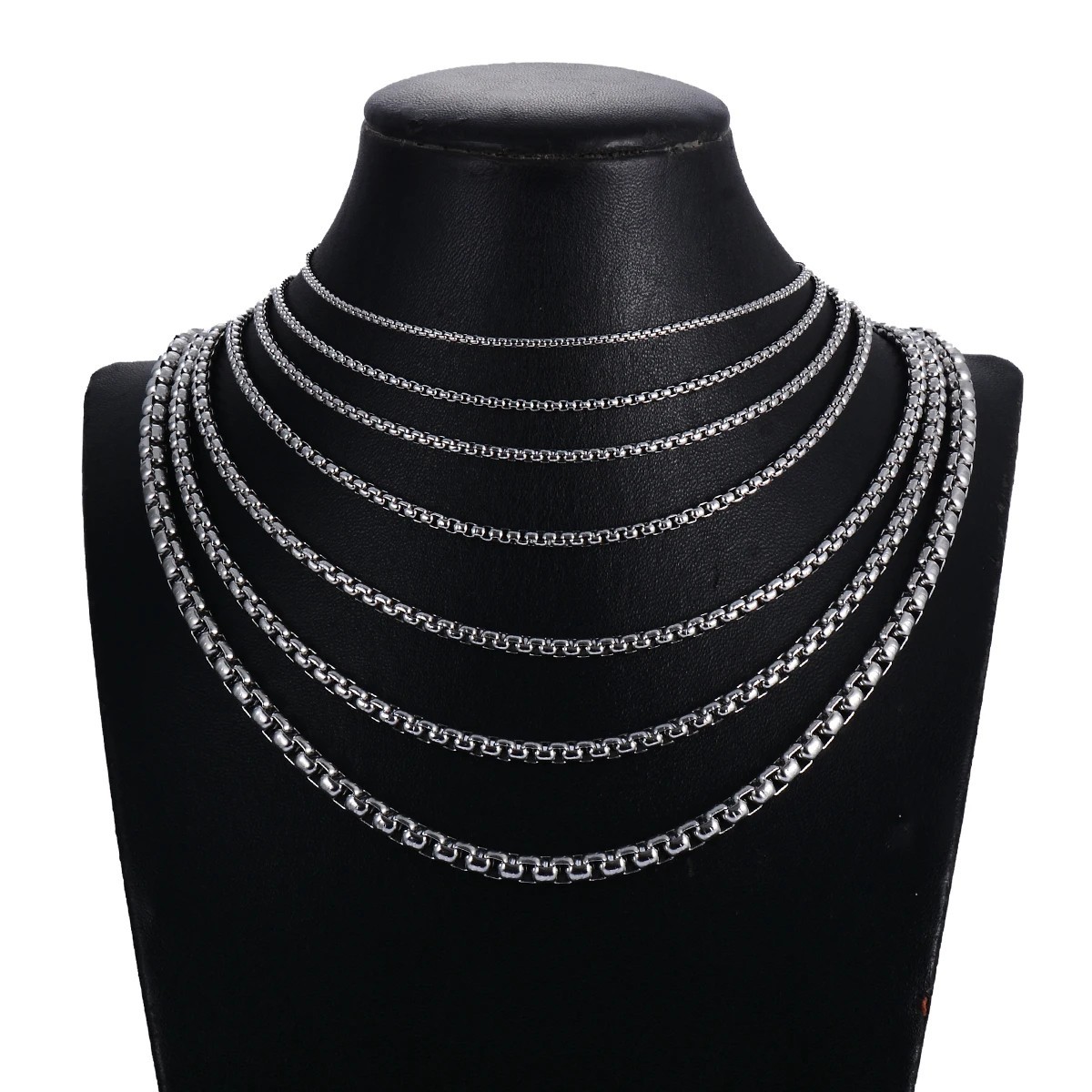 Stainless Steel Box Chain Necklace Men Women 1.8-5mm 16-32″ Square Rolo Chain UK