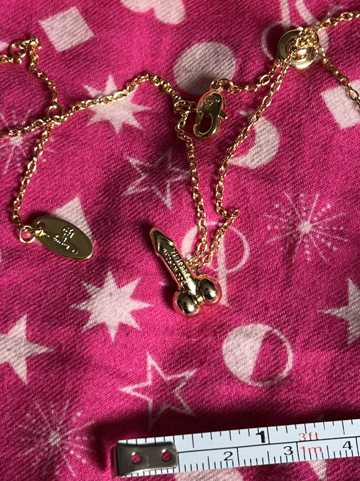 Vivienne Westwood tiny penis cock orb necklace 46 cm length