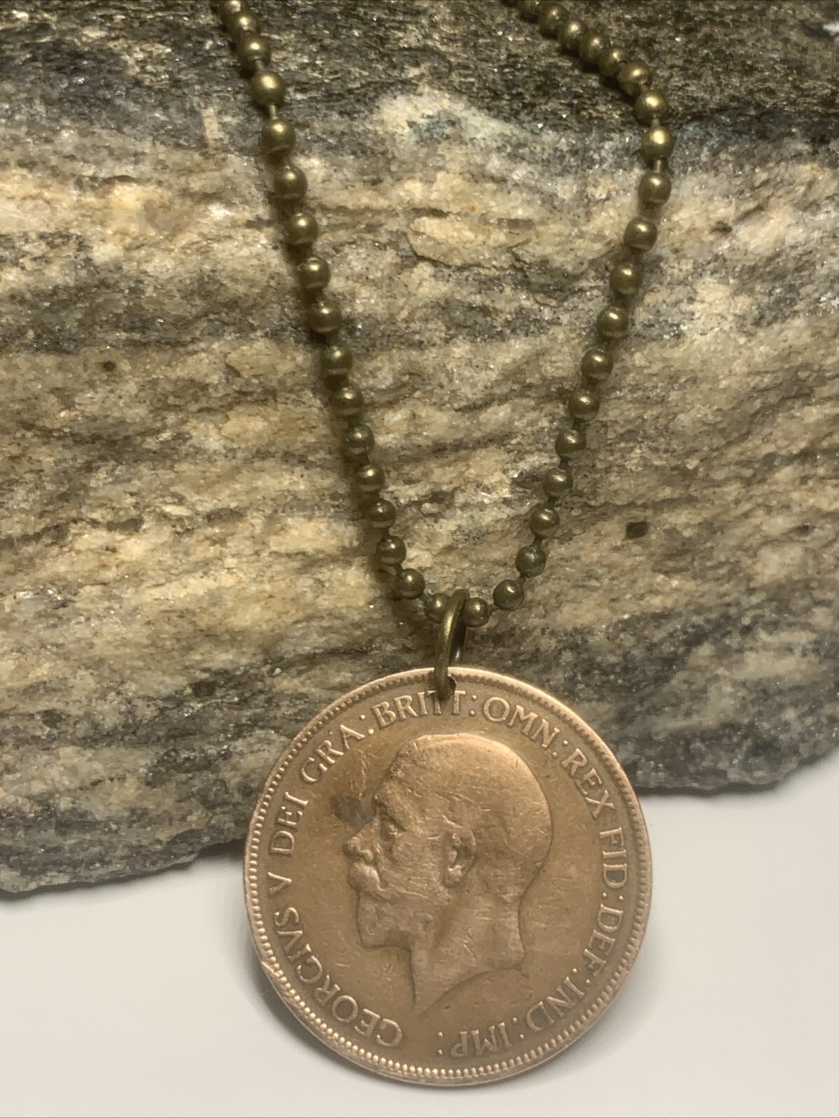 1929 UK Real Circulated Antique Large Coin Pendant. King George V. Great 🎁