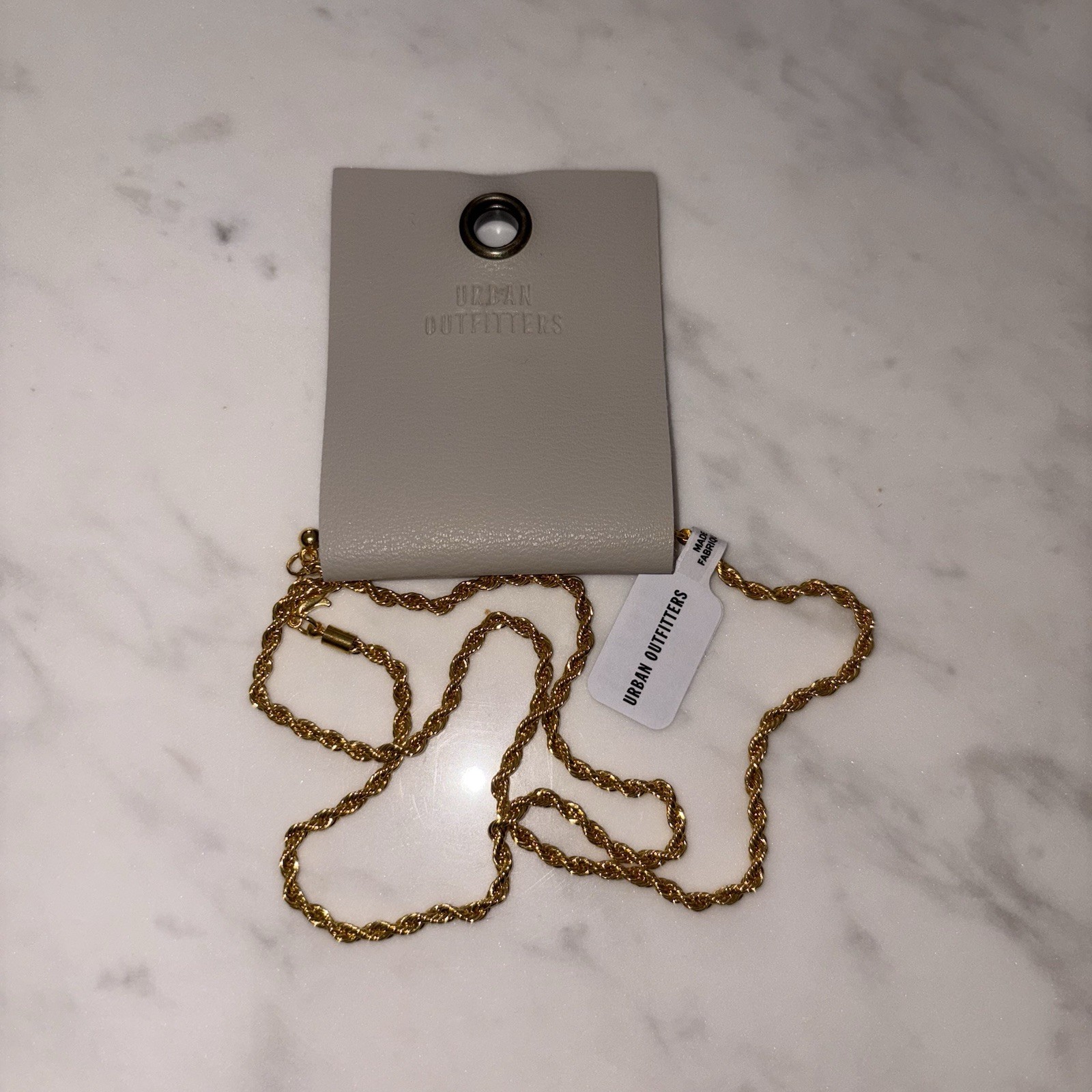 Urban Outfitters NWT Gold Twist Rope Chain Necklace One Size Unisex