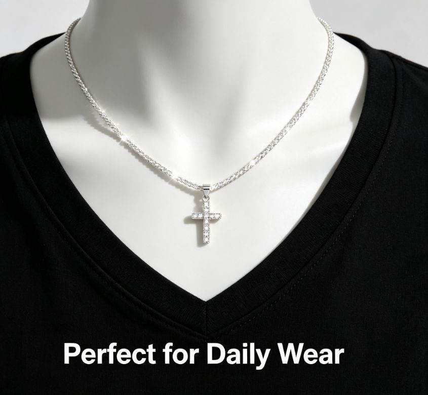 2Pcs Cross Pendant Necklaces Trendy Chain Jewelry Set for Men Women​