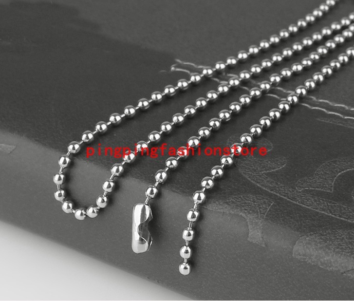 Wholesale1.5/2/2.4/3.2mm Silver Ball Chain Stainless Steel Necklace 10/50/100pcs