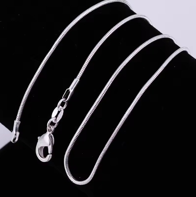 10PCS wholesale 925 sterling solid silver 1MM 16-30inch snake chain necklace