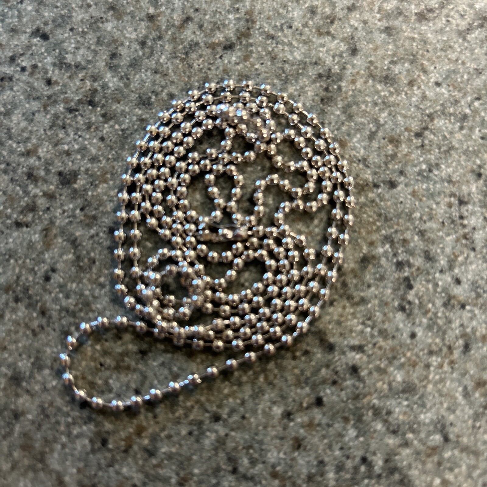 One 24″ Nickel Plated Steel Ball Chain Necklace 24″ Long Great 4 Dog Tags – New!