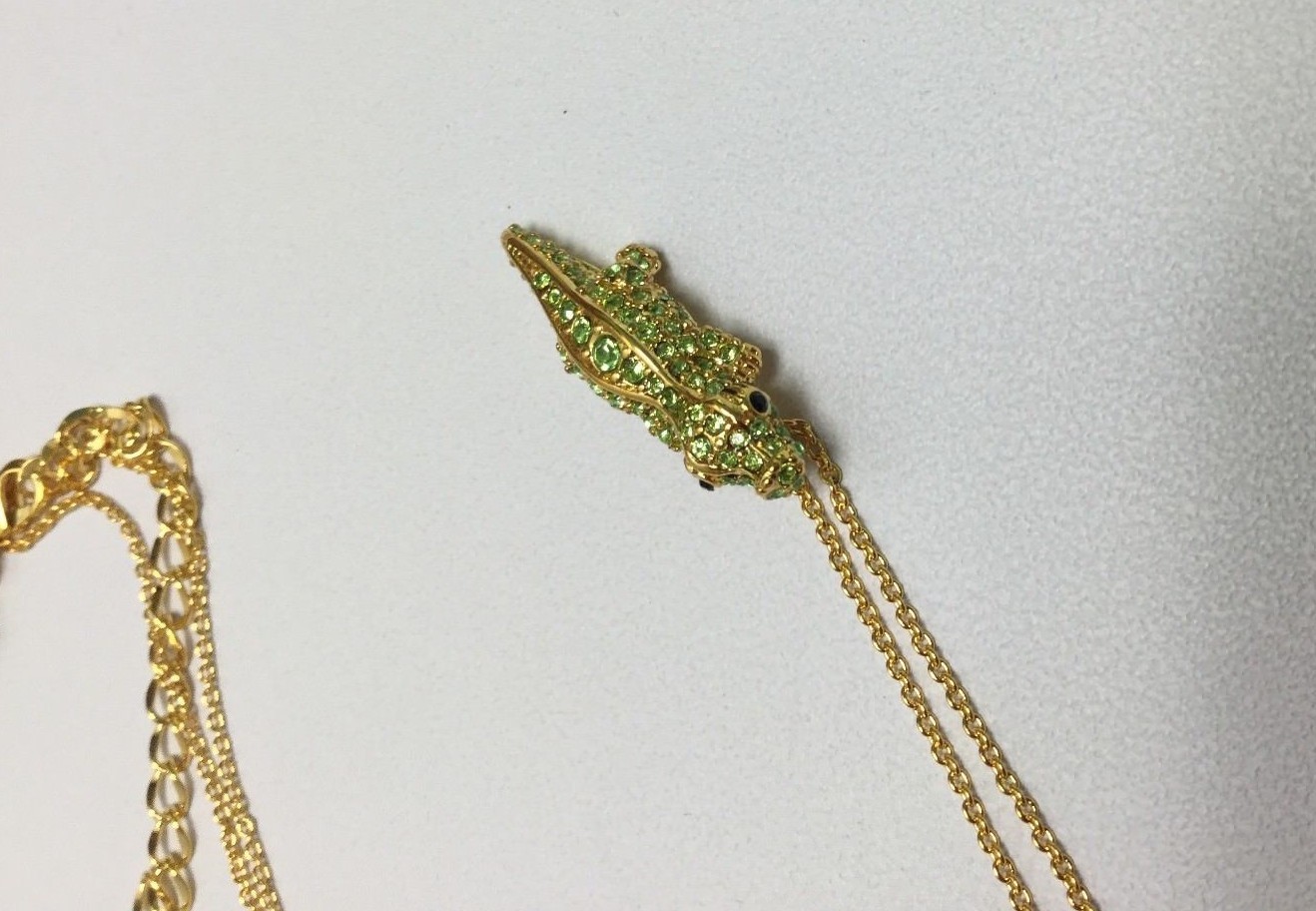 KATE SPADE NEW YORK Swamped Pavé Alligator Mini Pendant Necklace New