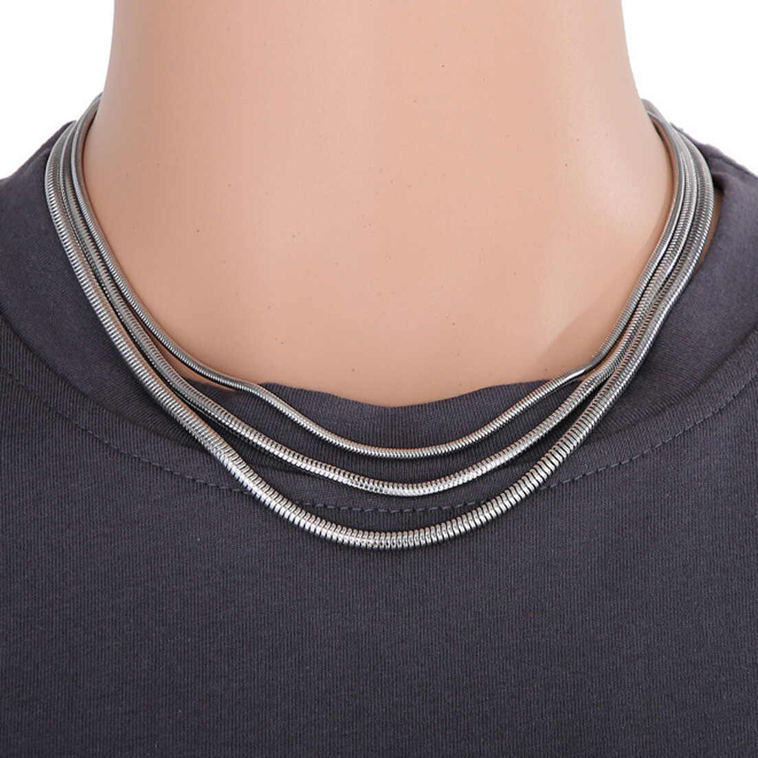 2.5-6mm Hot 316L Stainless Steel Men Women Round Snake Chain Necklace 20″22″24″