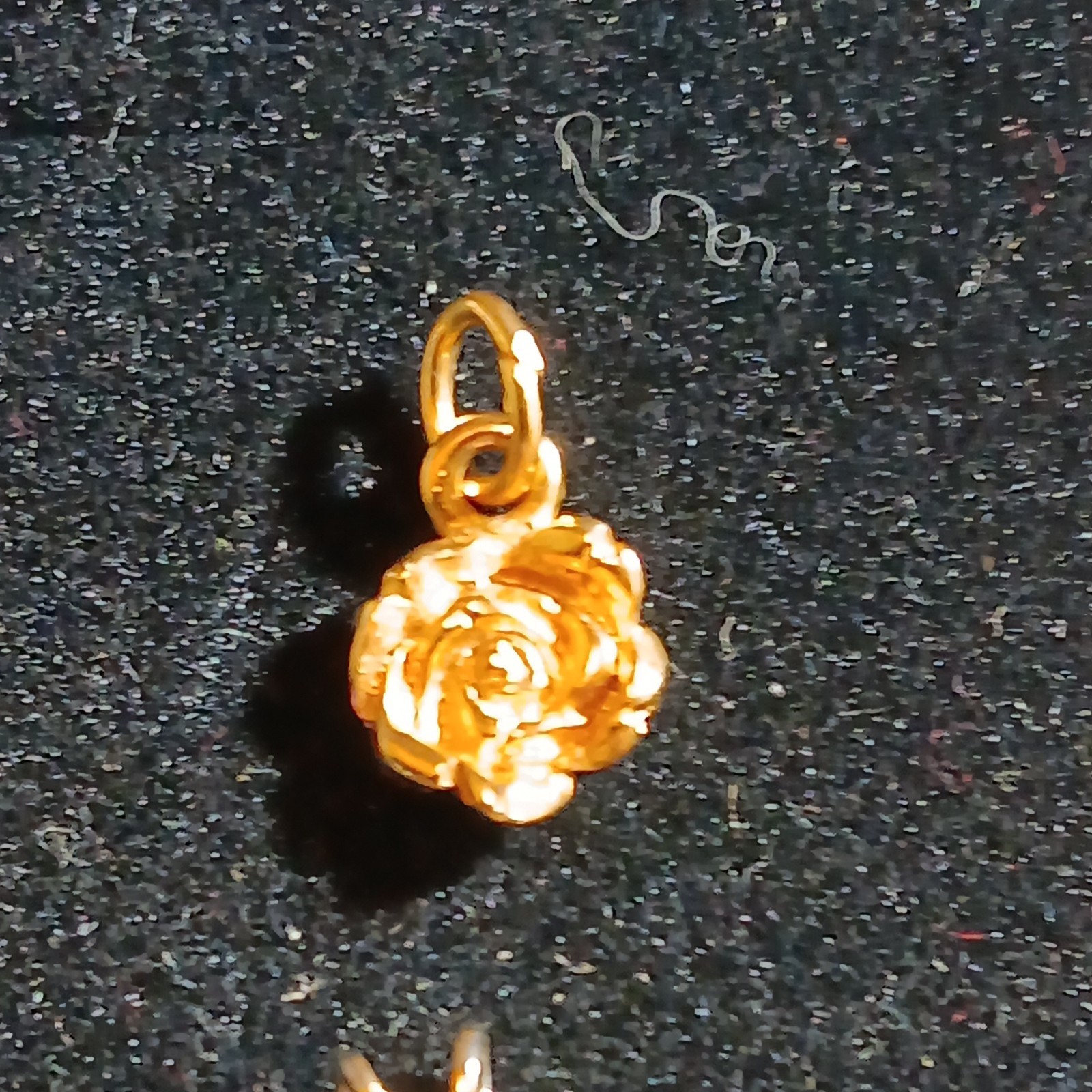 Untested Charm Pendant Lot of 4 Rose Flower Charms Blue & Clear Stone
