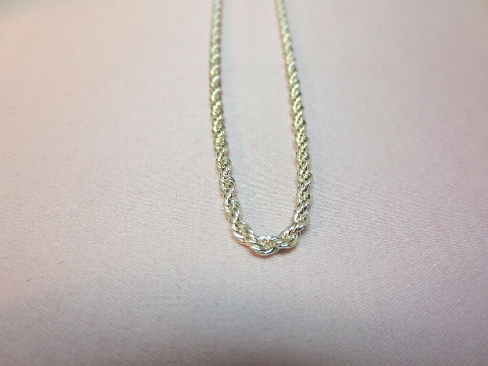 24 INCH STERLING SILVER PLATED 2.5 MM ROPE CHAIN NECKLACE