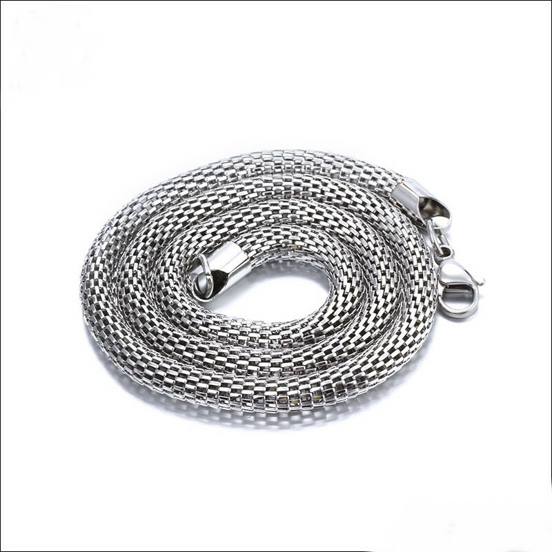 316L Stainless Steel 19.7 Inch (50 cm) 4mm Mesh Chain Necklace