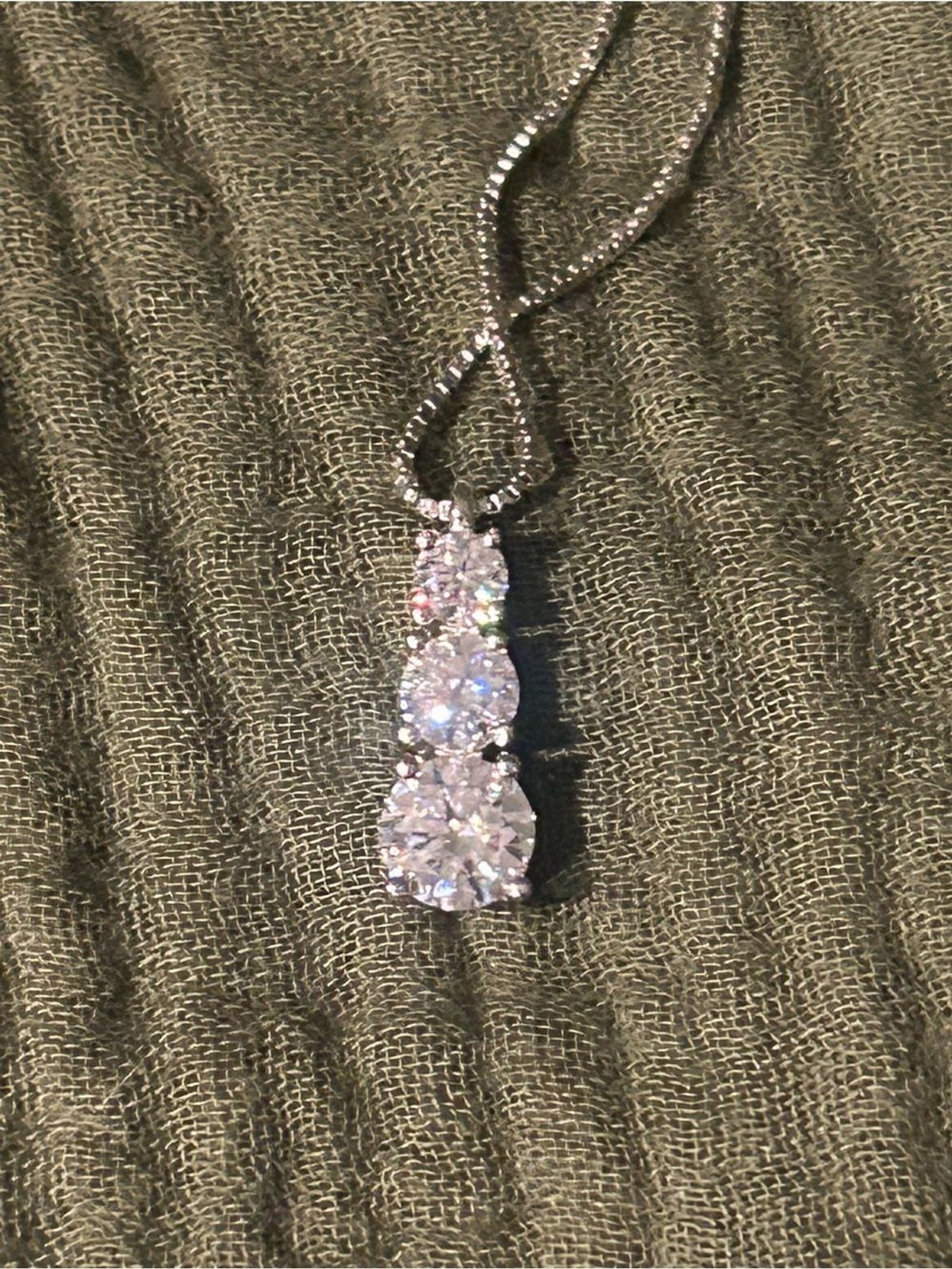 Sterling Silver Diamond/Moissanite Accent Pendant Necklace
