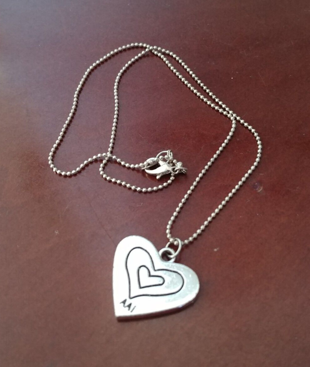 Fashion Tibetan Silver Enamel Pink Heart Beaded Necklace Pendant Women Jewelry
