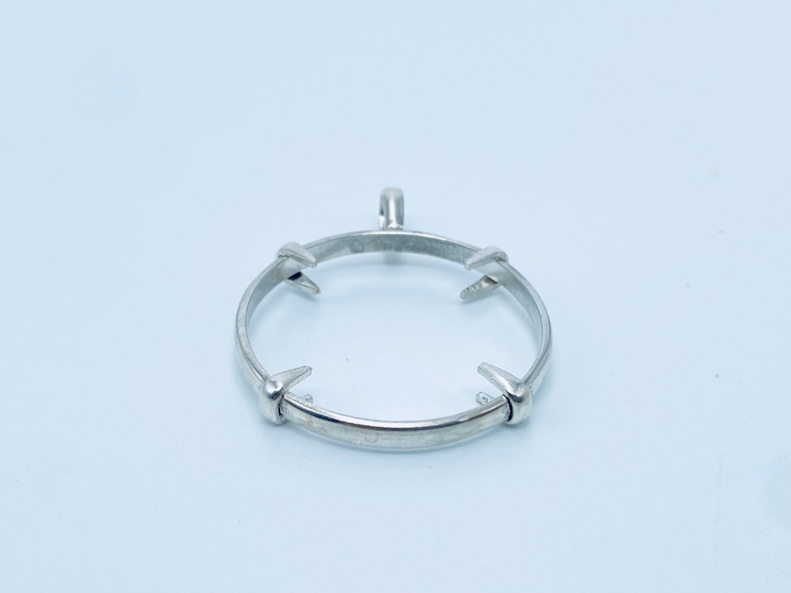 925 Solid Sterling Silver Round Pendant Blank Bezel Holder Coin Handmade