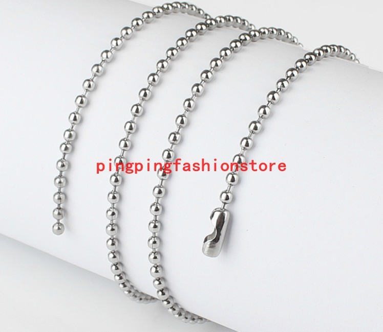 Wholesale1.5/2/2.4/3.2mm Silver Ball Chain Stainless Steel Necklace 10/50/100pcs