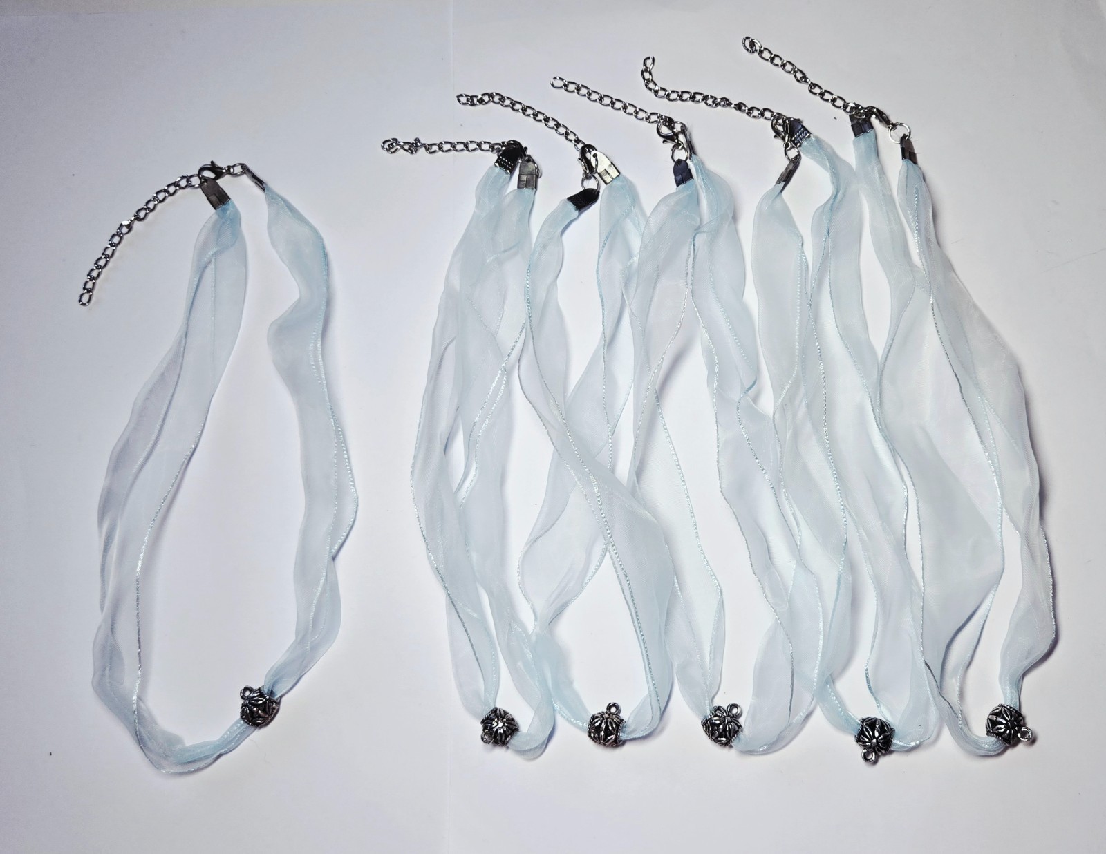 Necklace Cord Simple Sheer Ribbon Jewelry Making Multi Cord 18″ 50 pcs