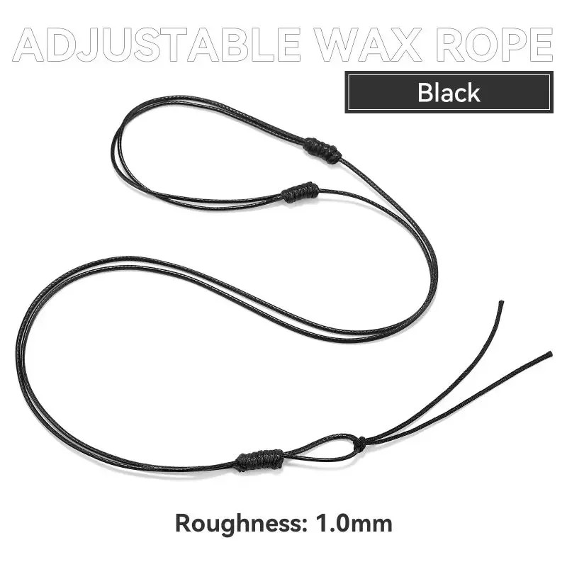 1/10/50Pcs 1/1.5/2Mm Adjustable Choker Necklace Genuine Black Wax Leather Knot S