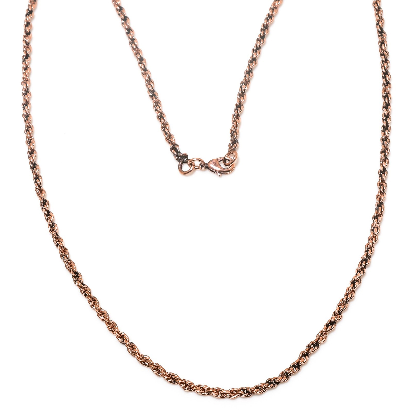Cz Copper Chain Necklace With Lobster Clasp Handcrafted Curb Chain For Necklace