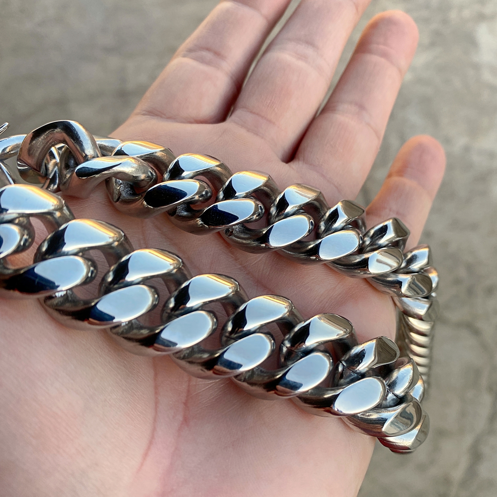 Mens 316L Stainless Steel Cuban Link Chain Heavy Hip Hop Necklace 20″ 20MM Thick
