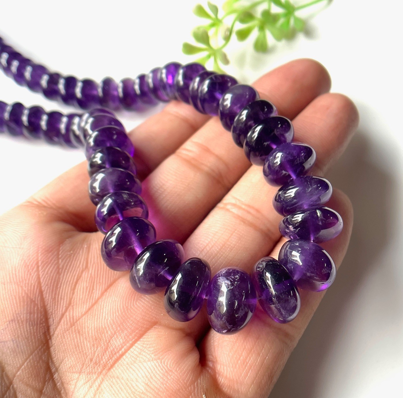 18 INCHS~AAA+Natural Purple Amethyst Faceted Rondelle Beaded Necklace-6/11 MM