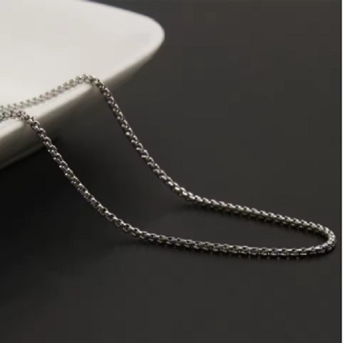 1pc 60cm Stainless Steel Square Pearl Necklace Street Fashion Hip Hop Jewelry