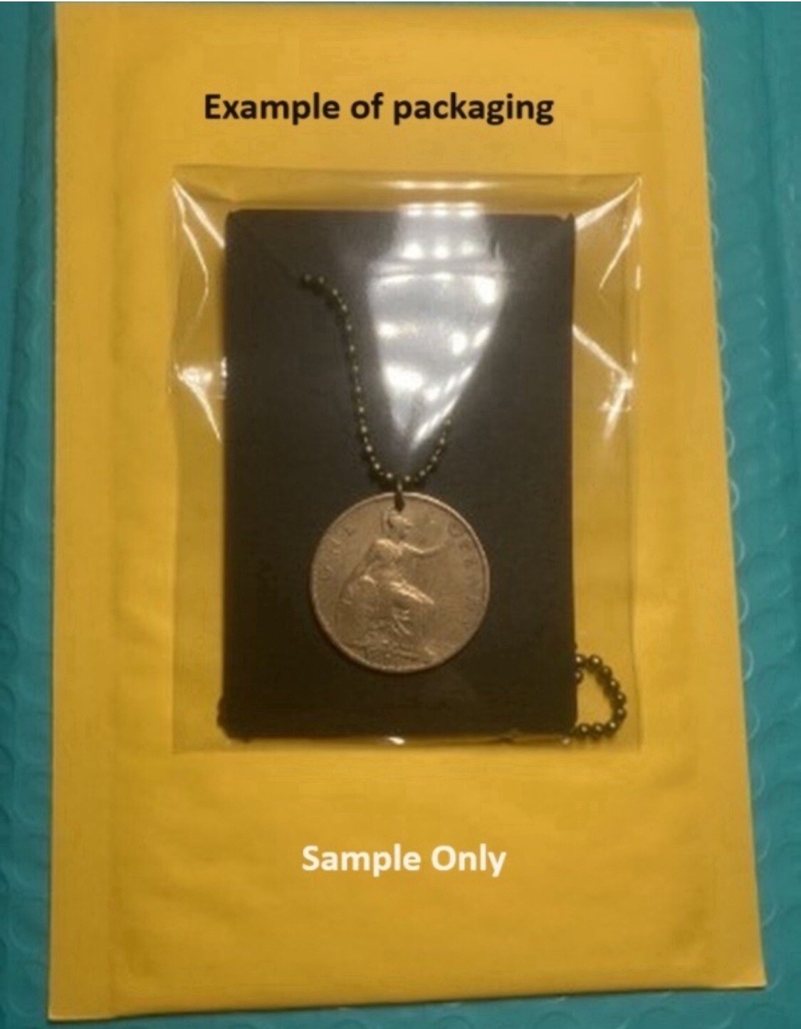 1948 UK Real Circulated Large Penny Coin Pendant. King George VI. Great Gift 🎁
